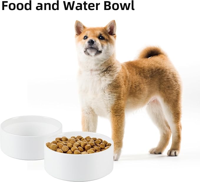 Havniva 6.1” Ceramic Dog Bowls, Dog Food and Water Bowl for Small & Medium Dogs, Durable Dog Water Bowl with Non-Slip Rubber Base Large Capacity Pet Feeding Bowl
