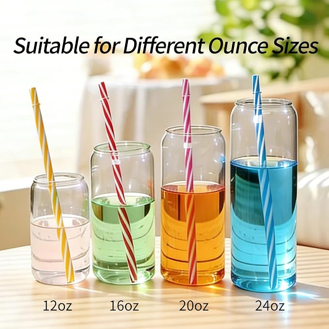 25 Pieces Reusable Plastic Straws with 2 Cleaning Brushes, BPA-Free 9.05" Long 0.29" Diameter, Colorful Drinking Straws for 12–20 oz Tumblers and Mason Jars