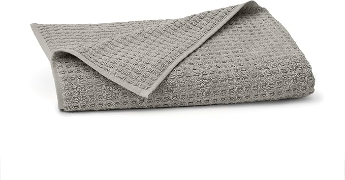 BOLL & BRANCH Turkish Waffle Bath Towel - Pewter - 100% Organic Turkish Cotton - Lightweight Soft Absorbent Quick Dry Luxury Spa Bath Towel with Waffle Weave Texture - Premium Feel