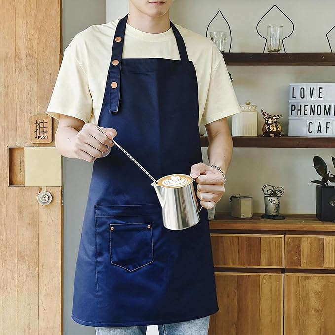 Art Aprons for Painting Pottery Ceramics, Mens Women Kitchen Cooking Aprons Waterproof Green