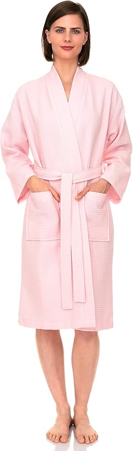 TowelSelections Womens Waffle Robe Kimono Spa Bathrobe Soft Shower Bath Robe for Women XS to XXL
