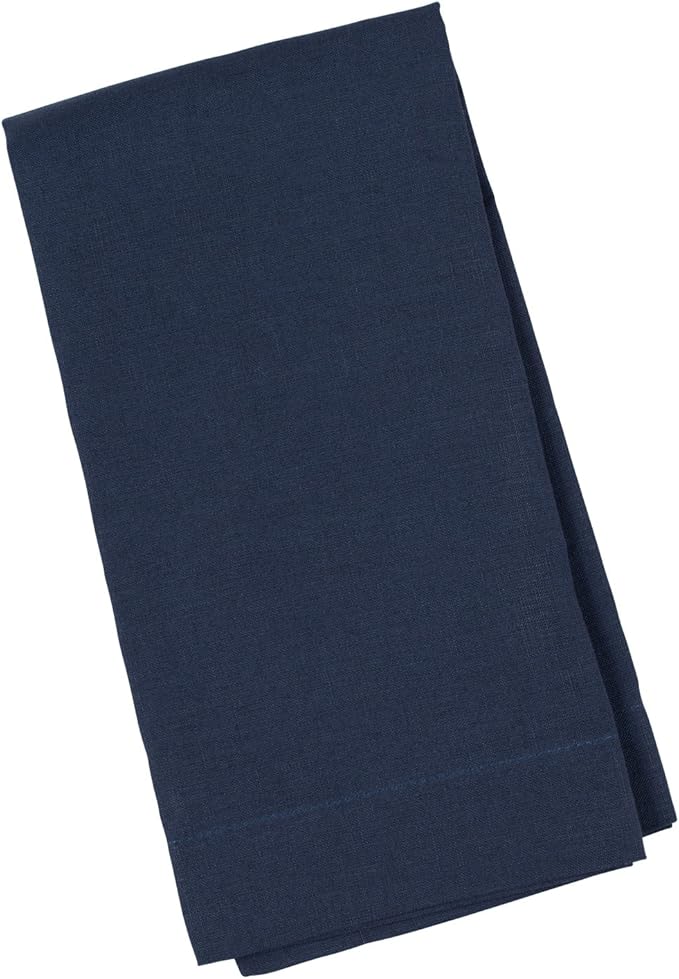 Huddleson Navy Blue Linen Napkin 20x20 (Set of Four) Luxury Italian Linen Napkin Sewn in US