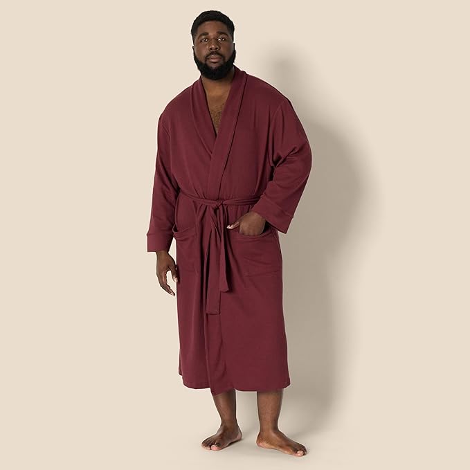 Amazon Essentials Men's Lightweight Cotton Waffle Bathrobe (Available in Big & Tall)