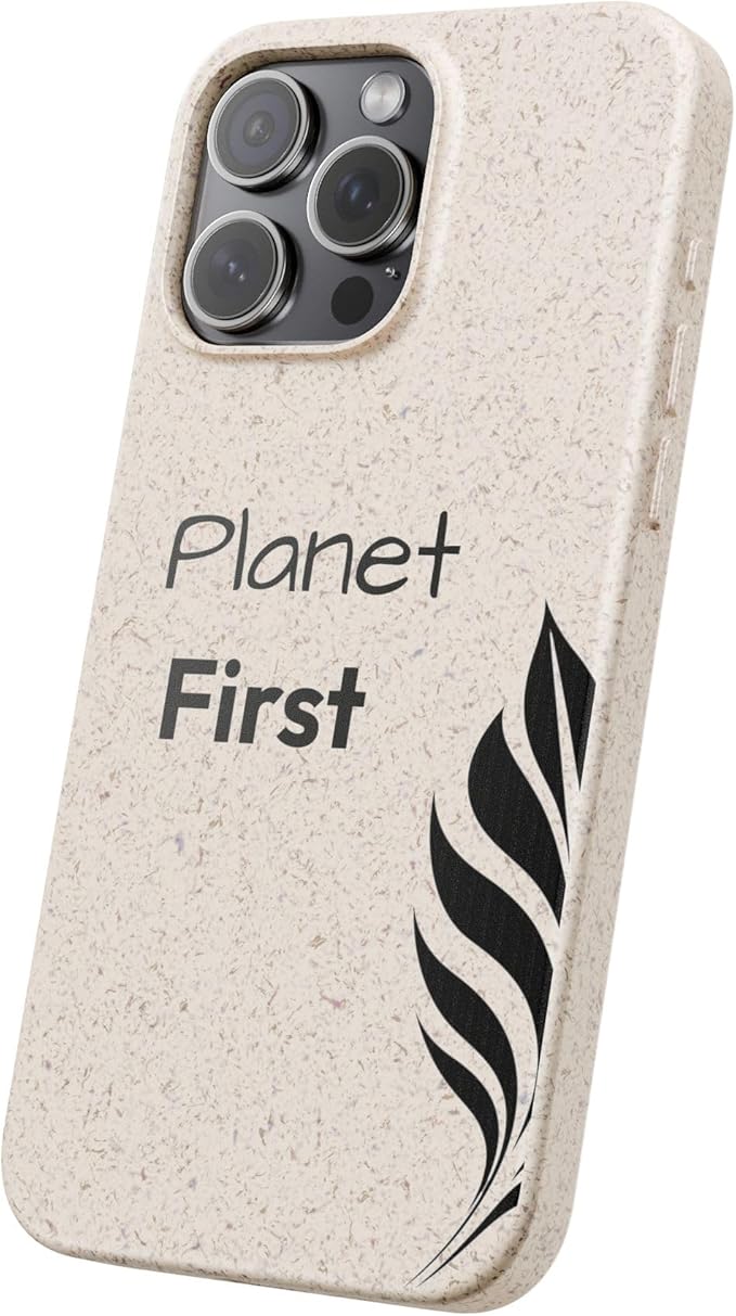 Eco-Friendly Biodegradable Phone Case - Planet First, Compatible with iPhone 16, 15, 14, & Samsung 22, 21, 20, All Versions