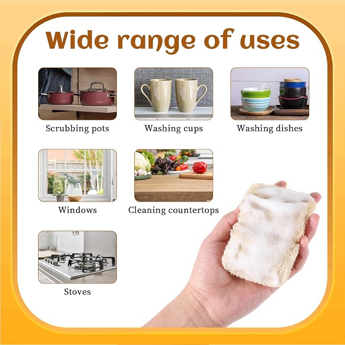 6 PCS Loofah Dish Sponge, Compostable Natural Sponges for Dishes, Natural Loofah Sponge for Kitchen