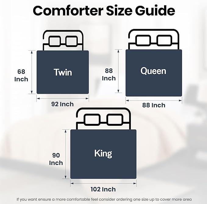 LUX Décor Queen Comforter – 88x88 Ultra-Soft Down Alternative Duvet Insert with Corner Tabs & Box Stitching, Hotel Quality Plush Hypoallergenic Microfiber, Oeko-TEX Certified – Grey