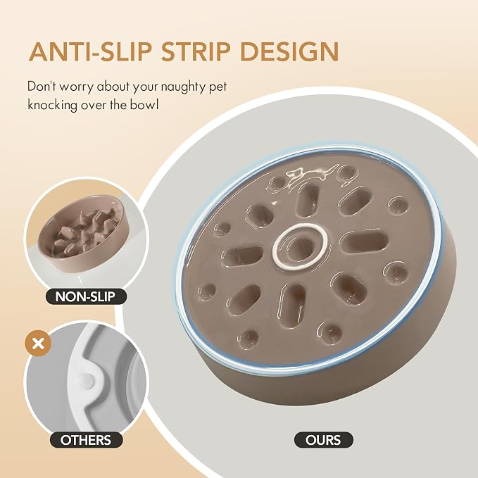Havniva Ceramic Slow Feeder Dog Bowls, 0.9 Cups Dog Bowl Slow Feeding for Small Breed, 6.1inch Puzzle Dog Food Bowl Slow Feeder Non-Slip Anti-Gulping and Anti-Choking Reduces Bloating