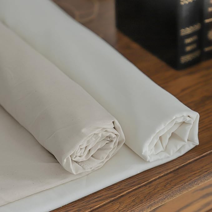 Simple&Opulence 100% Cotton Muslin Fabric, 59" inch Wide Soft, Breathable, and Versatile Material for Sewing, Crafts, and Home Decor (Bleached, 10 Yard)