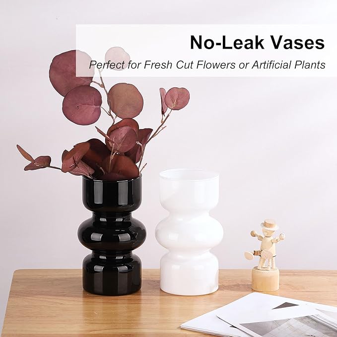 VanEnjoy Amber Glass Hydroponic Vase, Colored Glass vase Flower, Three-Layer 7 inch Cylinder vase for Home Décor, Modern Glass Vase for Home, Office, Wedding