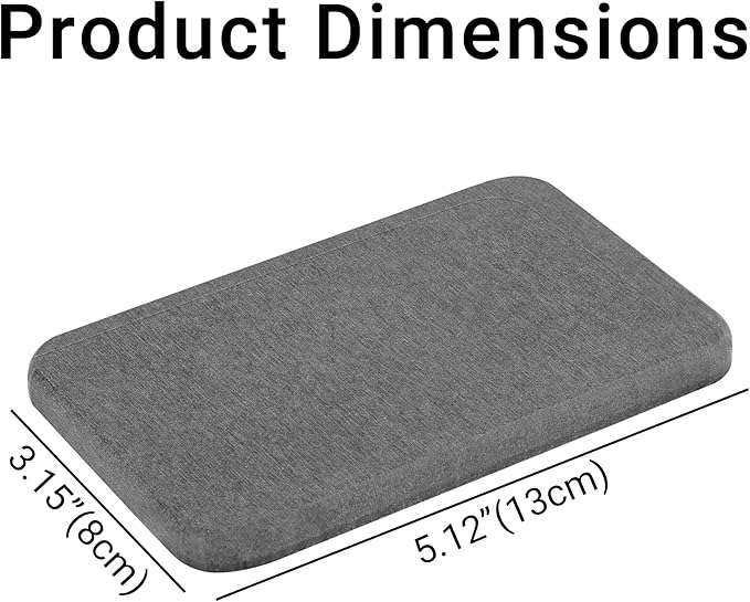 Adorila 2-Pack Diatomite Soap Dish - Instant Dry Bar Soap Holder for Bathroom & Kitchen Sink (Grey)