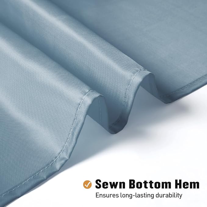 MitoVilla Blue Fabric Shower Curtain Liner, Light Blue Shower Curtain or Liner for Modern Bathroom Decor, Waterproof & Washable, 72" W x 72" H, Grey Blue/Baby Blue