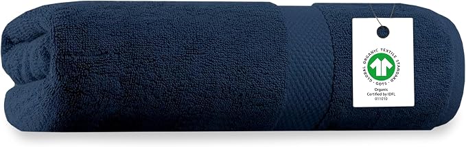 Organic Cotton Luxuriously Plush Bath Sheet | GOTS & Oeko-TEX Certified | Premium Hotel Quality Towels | Feather Touch Technology| 650 GSM Long Staple|Soft, Quick Dry & Ultra-Absorbent 36"x70"