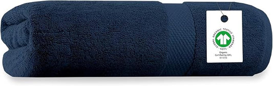 Organic Cotton Luxuriously Plush Bath Sheet | GOTS & Oeko-TEX Certified | Premium Hotel Quality Towels | Feather Touch Technology| 650 GSM Long Staple|Soft, Quick Dry & Ultra-Absorbent 36"x70"