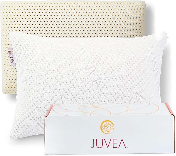 JUVEA® Elevate High-Profile — Natural Talalay Latex Pillows with Organic Cotton Cover - Breathable & Supportive High Loft Pillow for A Good Night Sleep – King