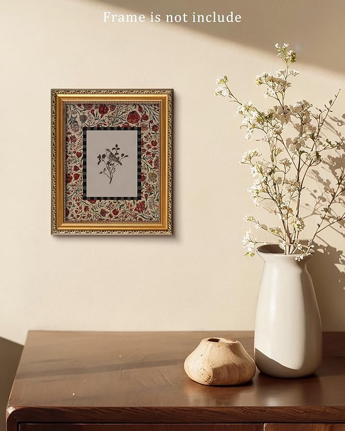 Vodefoad Vintage Botanical and Bird Print Wall Art Cottage Core Decor Floral Retro Wall Art Preppy Wall Decor - 8x10Inch Unframe