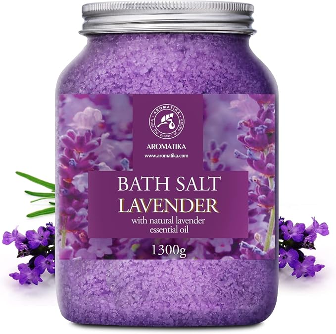 Sea Salt with Natural Lavender Essential Oil – Set of 2 × 46 oz – Aromatherapy Bath Salts – Relaxation & Body Care