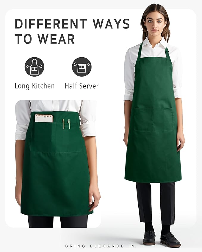 Syntus Chef Apron for Men Women Kitchen Cooking Apron with Pockets, Adjustable Bib Aprons Stain Resistant