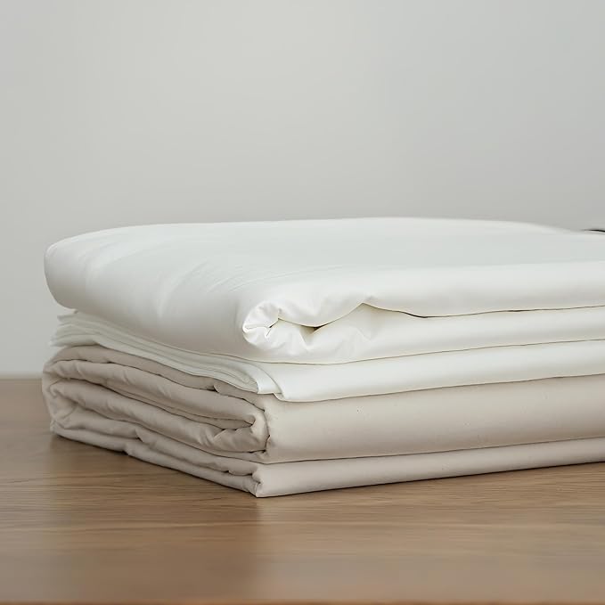 Simple&Opulence 100% Cotton Muslin Fabric, 59" inch Wide Soft, Breathable, and Versatile Material for Sewing, Crafts, and Home Decor (Bleached, 1 Yard)
