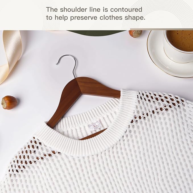 Wooden Hangers 90 Pack,Heavy Duty Solid Wooden Clothes Hangers with Pant Bar,360-Degree Rotatable Hook,Durable & Slim Wood Hangers for Coats,Jackets,Dress,Pants(Walnut)