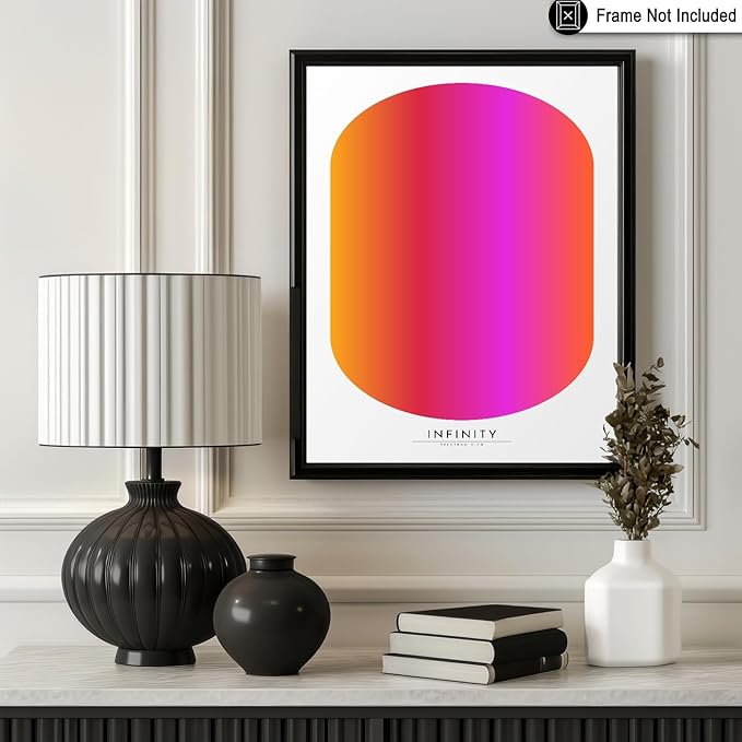 Monem Art Infinity Spectrum Gradient Print - Modern Geometric Abstract Poster - Wall Decor for Living Room, Bedroom or Office - 18x24 Unframed Wall Art by Rs Lab Studio