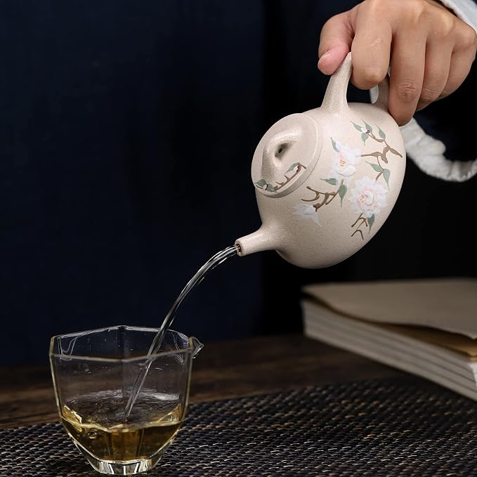 Zisha Teapot, Chinese Yixing Clay Handmade Teapot 8.4 Oz, Infuse Brew Kung Fu Loose Leaf Tea Maker