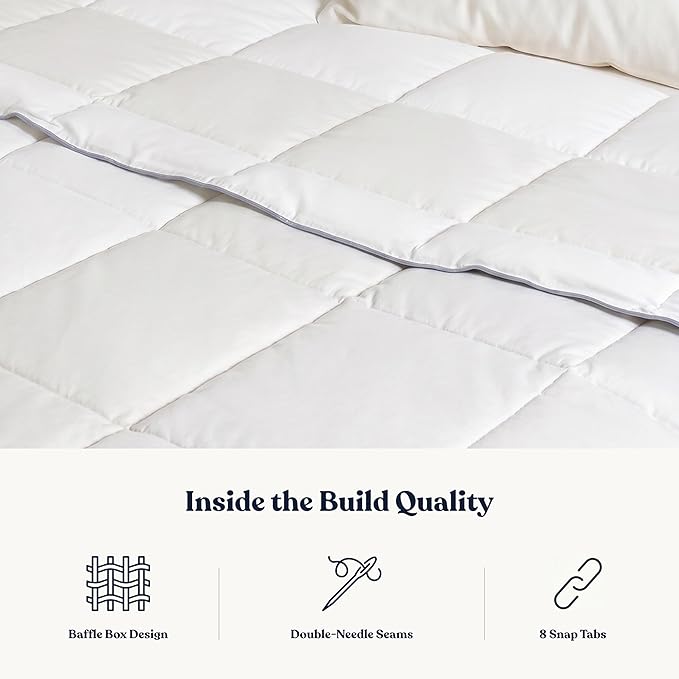 Twin Size Microfiber Duvet Insert - Ultra-Soft GOTS Certified Organic Cotton Cover All Season Microfiber-Filled Hotel Collection Comforter, 350 GSM All Season Warmth