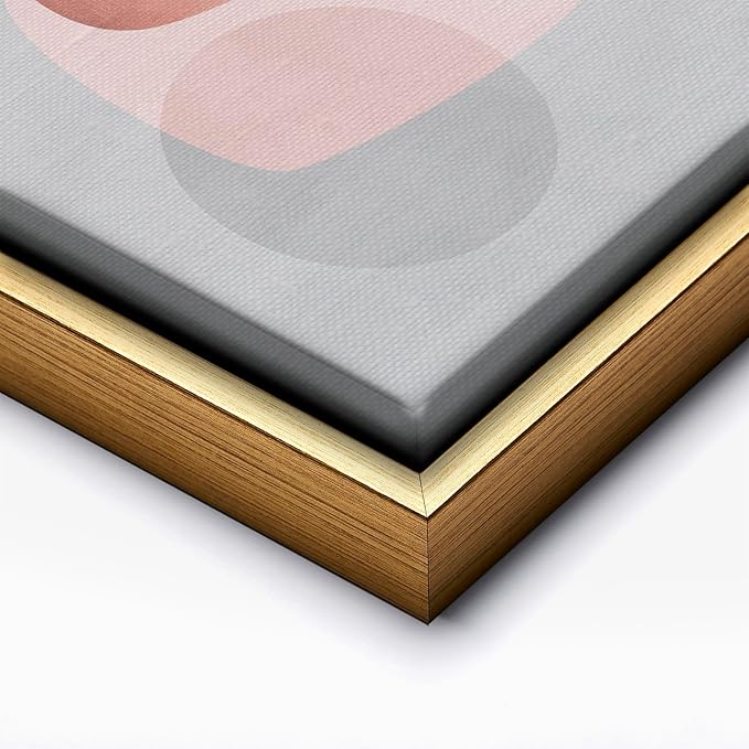 Monem Art Pastel Abstract Organic Shapes Print - Scandinavian Minimalist Art Poster - Wall Decor for Living Room, Bedroom or Office - 24x32 Gold Framed CANVAS Wall Art by Mareike Bohmer