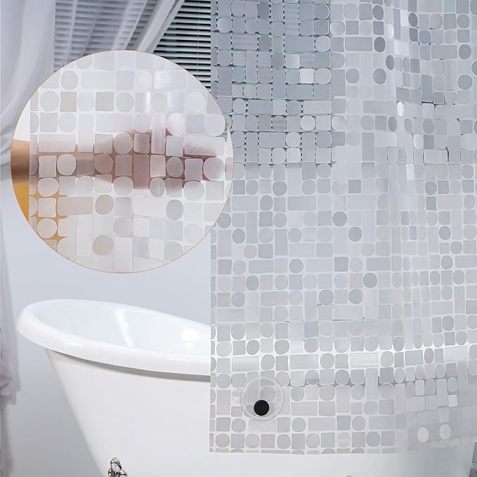 WELTRXE EVA Shower Curtain Liner Waterproof, Clear 8G Heavy Duty Plastic Shower Curtain Liner with Magnets for Bathroom Shower Stall, Bathtubs, Thick Liner Without Chemical Smell, 72 x 72,12 Hooks