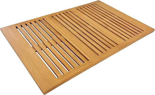 Asta SpaTeak Bathroom Floor Mat, Solid Teak Shower, Spa, Door Mat, Indoor Outdoor Floor Mat, TB-830R (30" x 20")