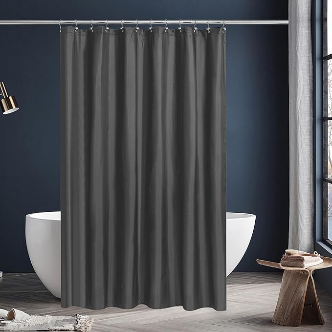 N&Y HOME Fabric Shower Stall Curtain or Liner 36 x 72 Inches - Hotel Quality, Machine Washable, Water Repellent - Graphite Gray, 36x72