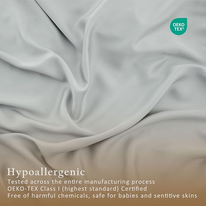 TOSMO Luxury Pillow Case Set of 2 - Cooling Viscose Derived from Bamboo, Oeko-TEX, Breathabl Silky Soft Pillow Cases with Envelope Closure (King / 20x36, Silver)