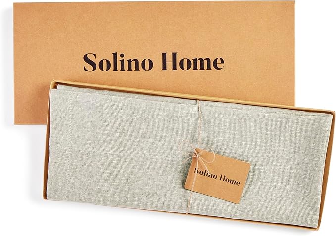 Solino Home 100% Pure Linen Sheer Curtain 36 Inches - European Flax Light Natural Curtain 52 x 36 Inch - Light Filtering Window Treatment Panel for Kitchen, Cafe, Bedroom, Living Room - 1 Panel