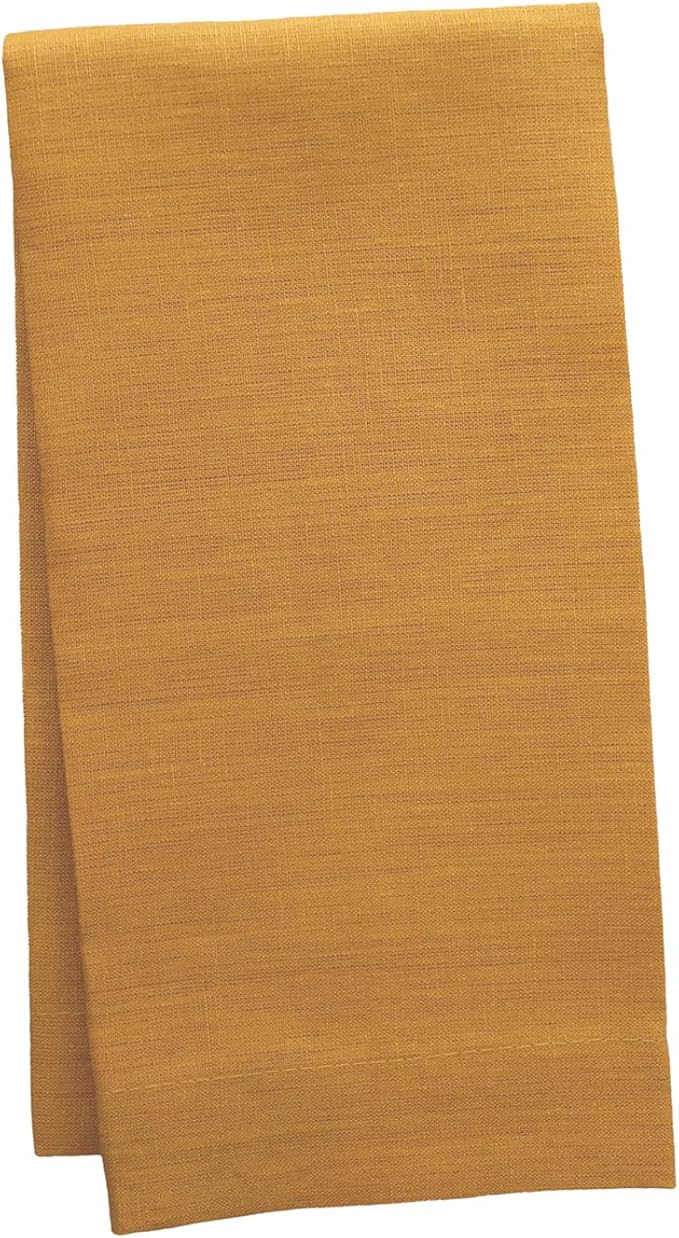 Huddleson Saffron Gold Linen Napkin 20x20 (Set of Four) Luxury Italian Linen Napkin Sewn in US