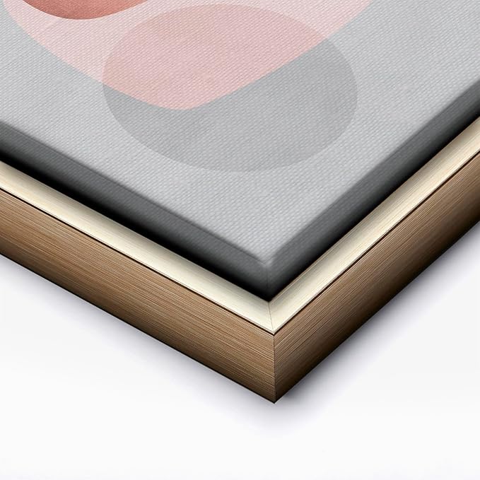 Monem Art Pastel Abstract Organic Shapes Print - Scandinavian Minimalist Art Poster - Wall Decor for Living Room, Bedroom or Office - 24x32 Silver Framed CANVAS Wall Art by Mareike Bohmer