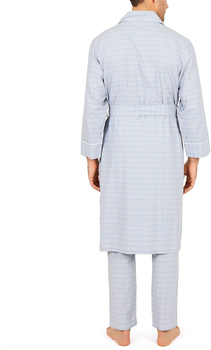 Nautica mens Long Sleeve Lightweight Cotton Woven Robe