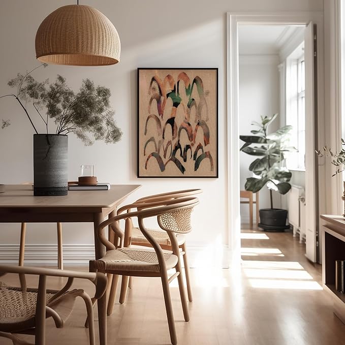 Monem Art Abstract Arch Mark Making Painting Print - Contemporary Peach and Mocha Art Poster - Wall Decor for Living Room, Bedroom or Office - 8x10 Unframed Wall Art by Renee Stramel