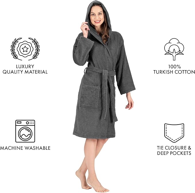 Nine West Women's Hooded Terry Bathrobe