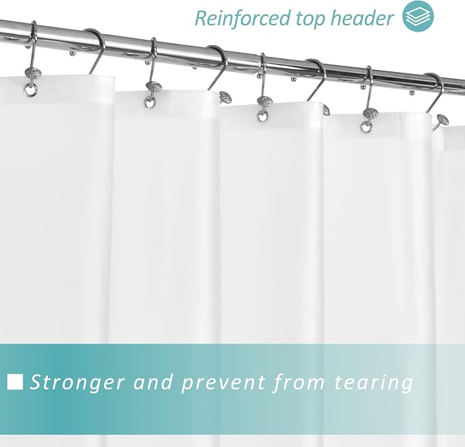 Mrs Awesome Extra Long Shower Curtain Liner with 3 Magnets, Long Frosted PEVA Plastic Shower Curtain for Bathroom Lightweight & Waterproof, 72 x 84, Frost