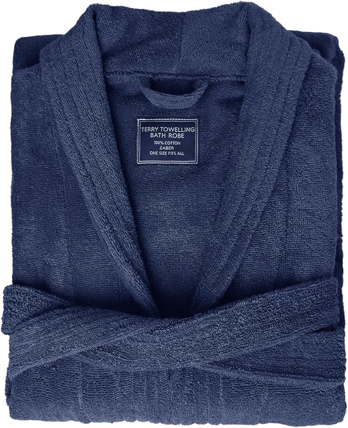 ZABER Bathrobe Mens,Pure Cotton Robe for Men,Thick Terry Cloth Bathrobe,Luxury Long Combed Men's Cotton Robe