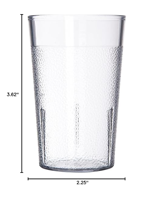 CFS 55018107 Stackable ShatterResistant Plastic Tumbler, 5 oz., Clear (Pack of 6)