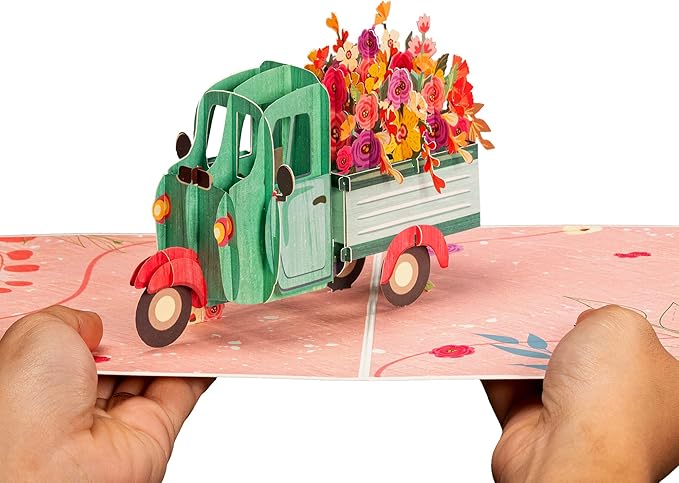 Frndly by Paper Love Vintage Flower truck Pop Up Card