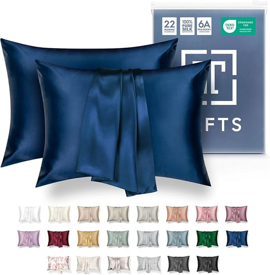 Tafts Silk Pillow Cases - 22mm 100% Pure Mulberry 6A Silk Pillowcase for Hair & Skin with Zipper Closure, Cooling, Natural, Organic, Double Sided Silk Pillow Case (Misty Rose Pink, King 20x36, 2pc)