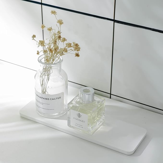 NiuYichee Set of 4 Water Absorbent Stone Trays, Kitchen/Bathroom Soap Dish, Instant Dry Sink Organizers Used for Hand Soap & Plants & Toiletries in The Modern Home