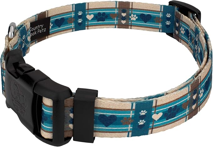Country Brook Petz - Puppy Picnic Everyday Dog Collar and Leash - Plaid and Argyle Collection Featuring Charming Designs (1/2 Inch, Extra Small)