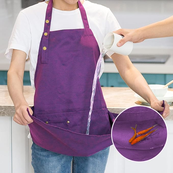 Art Aprons for Painting Pottery Ceramics, Mens Women Kitchen Cooking Aprons Waterproof Green
