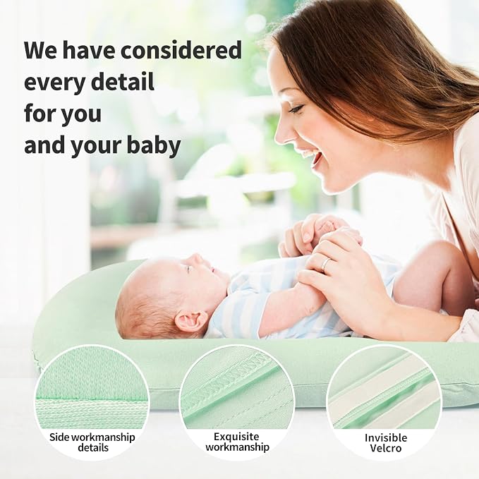 Pucmaoci Organic Waterproof Baby Lounger Cover | 100% Organic Cotton | Removable With Waterproof Liner | Machine Washable and Dry (Green)