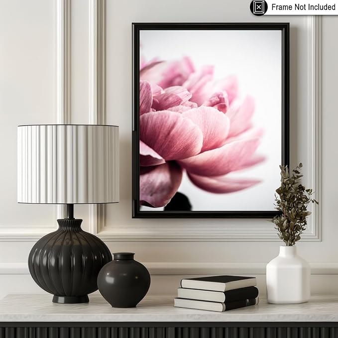 Monem Art Pink Peony Macro Photography Print - Minimalist Floral Art Poster - Wall Decor for Living Room, Bedroom or Office - 18x24 Unframed Wall Art by Mareike Bohmer