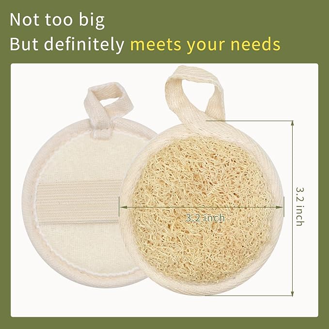 Natural Loofah Facial Scrubbers(6Pack),Made of Natural Shower Luffa Sponge for Women Gets Your Face Clean
