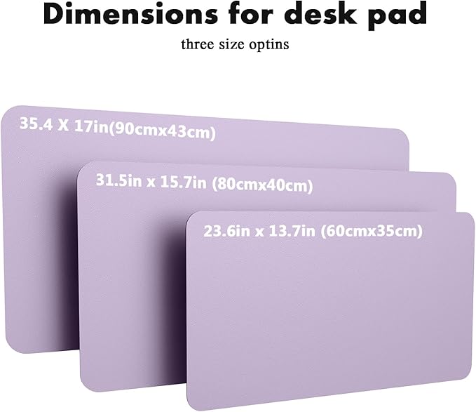 YSAGi Double-Sided Desk Pad, 31.5"x15.7"Leather Desk Mat, Eco Cork Desk Pad Protector,Large Mouse Pad,Waterproof Desk Blotter for Office/Home(Light Purple)