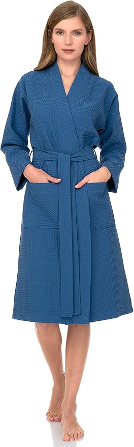 TowelSelections Womens Waffle Robe Kimono Spa Bathrobe Soft Shower Bath Robe for Women XS to XXL